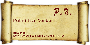 Petrilla Norbert névjegykártya