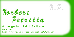 norbert petrilla business card
